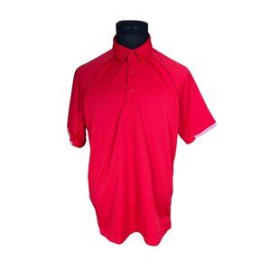 Under Armour Red Loose Heatgear Short Sleeve Polo Shirt XL American Electric